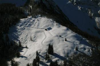 Malga mit schnee 